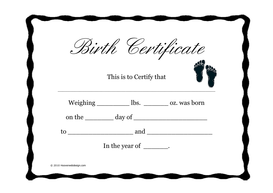 Black birth certificate template preview