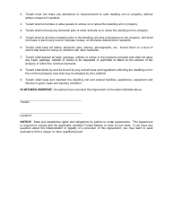 Room Rental Agreement Template - Lines, Page 2