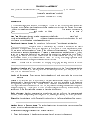 Document preview: Room Rental Agreement Template - Lines