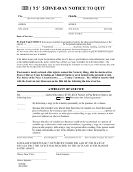 Document preview: Five-Day Notice to Quit Form - Las Vegas Township, Nevada
