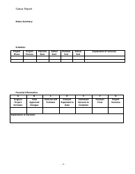 Project Status Report Template - Empty Tables, Page 2