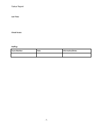 Project Status Report Template - Empty Tables, Page 5