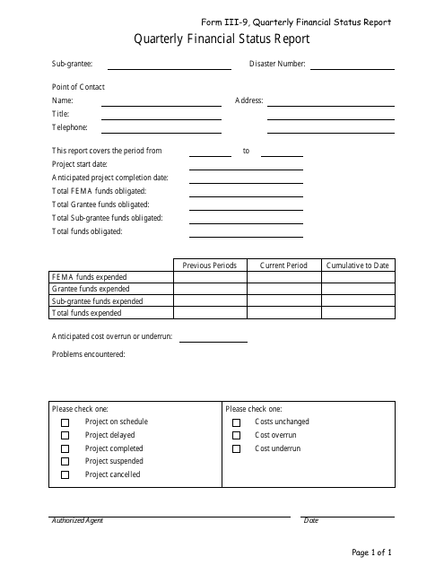 quarterly financial status report template download printable pdf