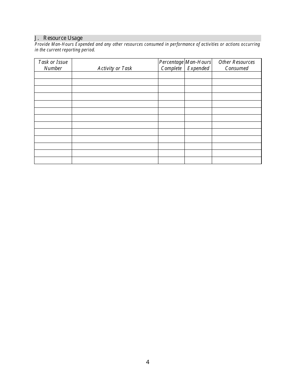 Project Status Report Template - Ten Points, Page 4