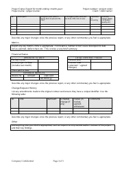 Sample Project Status Report Template - for Month Ending, Page 2