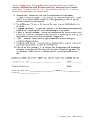 Music License Deal Memo Template, Page 2