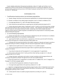 VA Form 10-0094f Dental Education Affiliation Agreement Between Department of Veterans Affairs (VA) and Institutions Sponsoring Dental Education, Page 2