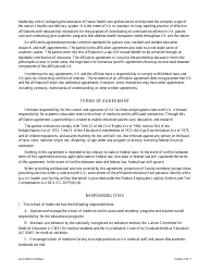 VA Form 10-0094a Medical Education Affiliation Agreement Between Department of Veterans Affairs (VA), and a School of Medicine and Its Affiliated Participating Institutions, Page 2
