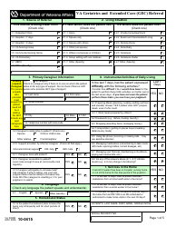 Document preview: VA Form 10-0415 VA Geriatrics and Extended Care (GEC) Referral