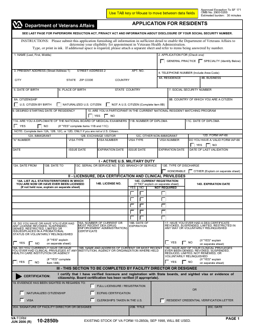 Fillable 10 2850a Form Printable Forms Free Online