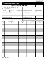VA Form 10-6001a Contract Progress Report