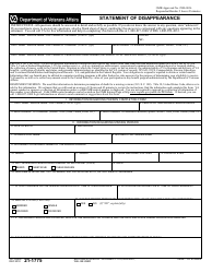 Document preview: VA Form 21-1775 Statement of Disappearance