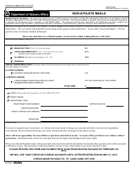 Document preview: VA Form 0926k Non-athlete Meals