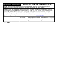 Document preview: VA Form 0902 Actual Expense Per Diem Calculator