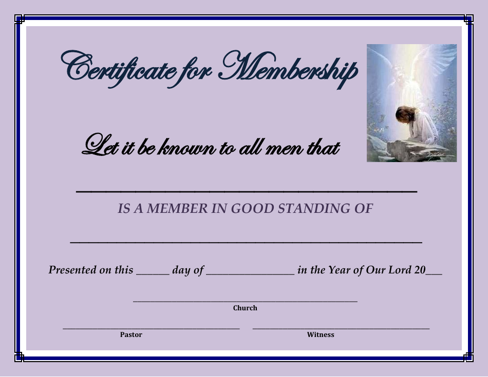 Violet-themed Membership Certificate Template