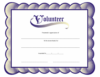 Document preview: Volunteer Certificate Template - Shell Border