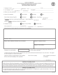 Form LB-0489 Separation Notice - Tennessee