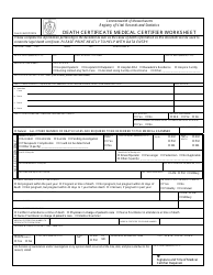 Form R-360 &quot;Death Certificate Medical Certifier Worksheet&quot; - Massachusetts