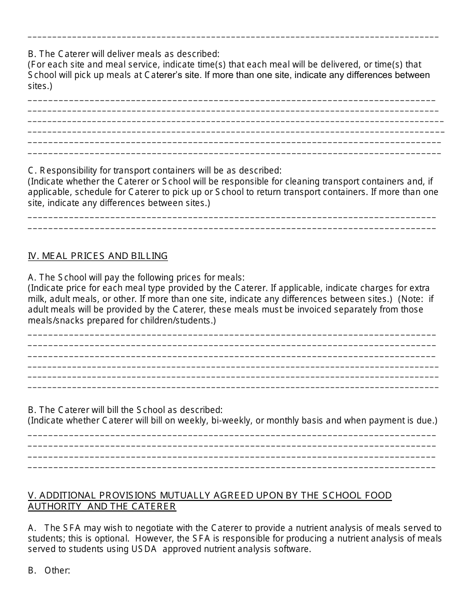 Catering Contract Template - North Carolina, Page 3