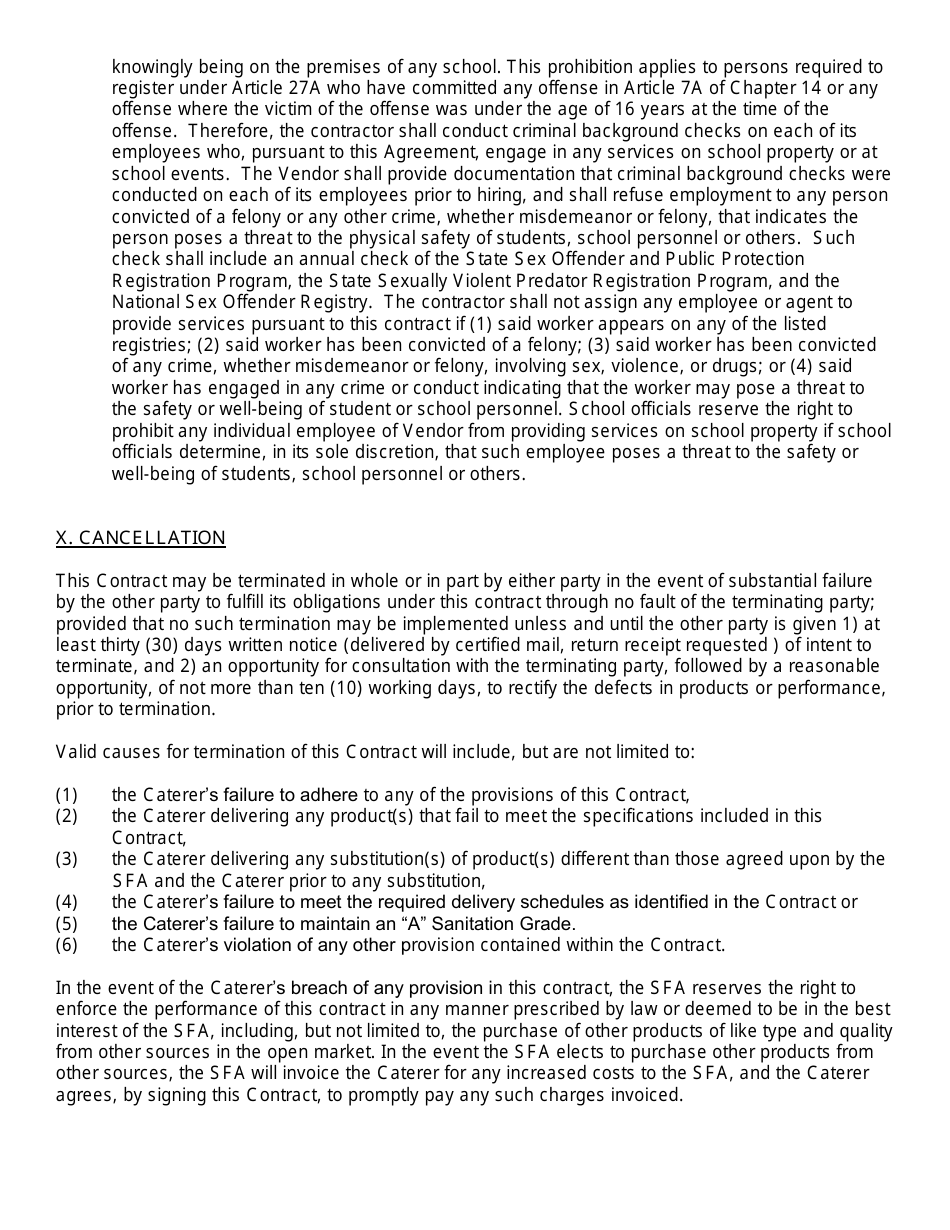 Catering Contract Template - North Carolina, Page 7