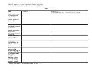 Document preview: Program Evaluation Report Template