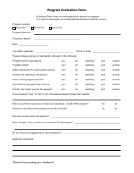 Document preview: Program Evaluation Form