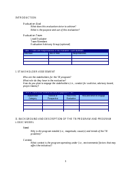 Evaluation Plan Template, Page 2