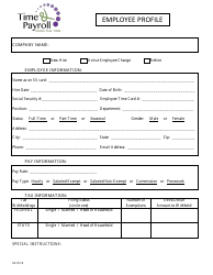 Document preview: Employee Profile Form - Time and Payroll