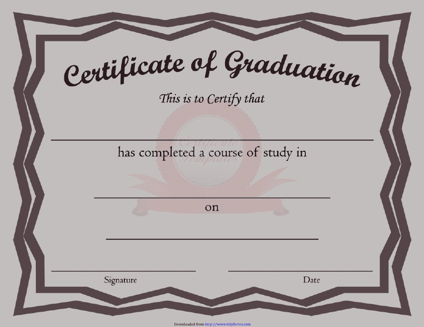 Graduation Certificate Template - Brown
