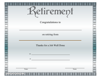 Document preview: Retirement Certificate Template