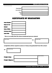 &quot;Certificate of Graduation Template&quot;