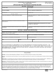 Form CG-6039 &quot;Application for Continious Synopsis Record&quot;