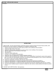 Form CG-6039 Application for Continious Synopsis Record, Page 2