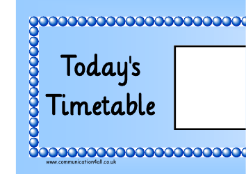 Today&#039;s Timetable Horizontal Schedule Template - Blue