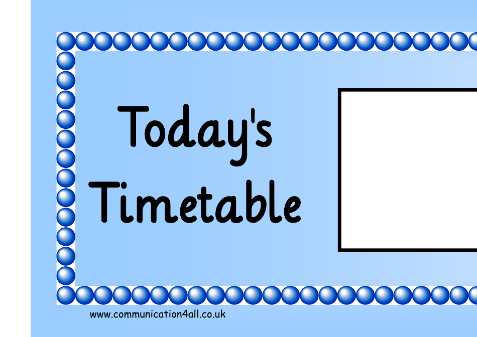 Timetable Horizontal Schedule Template - Blue