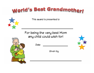 World's Best Grandmother Certificate Template Download Printable PDF ...