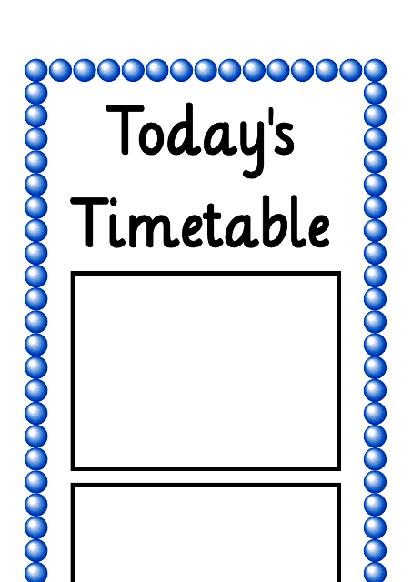 Today's Timetable Vertical Schedule Template - Document Preview