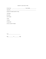 Document preview: Property Inventory Form