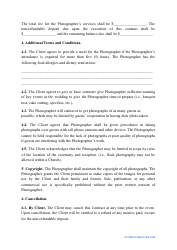 Wedding Photography Contract Template, Page 2