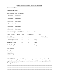 Wedding/Event DJ Itinerary Worksheet - Magical Sound Entertainment, Page 2