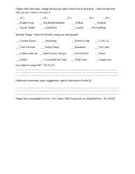 Wedding/Event DJ Itinerary Worksheet - Magical Sound Entertainment, Page 3