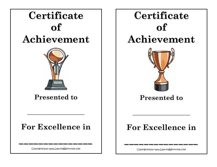 Certificate of Achievement Template - for Excellence