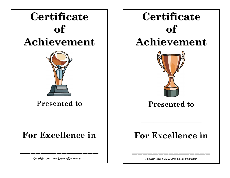 Certificate of Achievement Template - for Excellence