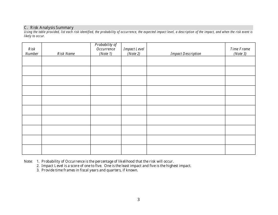 Risk Management Plan Template, Page 3