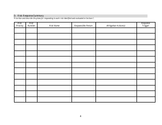 Risk Management Plan Template, Page 4