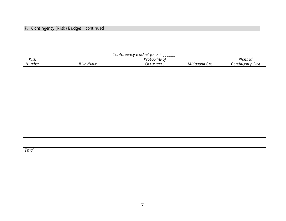Risk Management Plan Template, Page 7