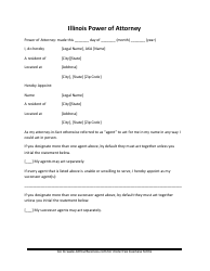 Document preview: Power of Attorney Template - Illinois