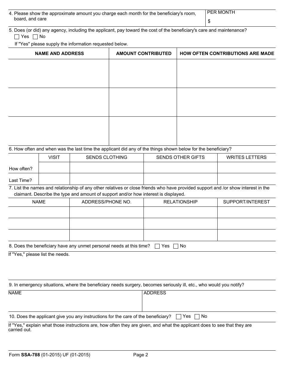 Form SSA-788 - Fill Out, Sign Online and Download Fillable PDF ...