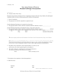 Form C-100A &quot;Restated Certificate of Incorporation&quot; - New Jersey