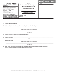 Document preview: Form LP202-RECE Restated Certificate of Limited Partnership - Illinois